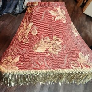 Victorian Style Red & Cream Embroidered Lamp Shade